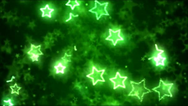 Dibujo de la estrella formas movimiento fondo animación - Loop Green — Vídeo de stock