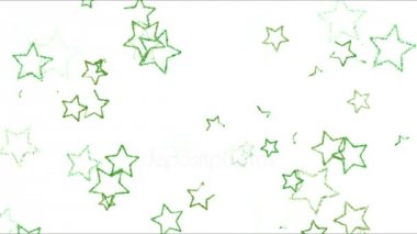 Beyaz arka plan animasyon - çizim yıldız şekillerdeki döngü yeşil