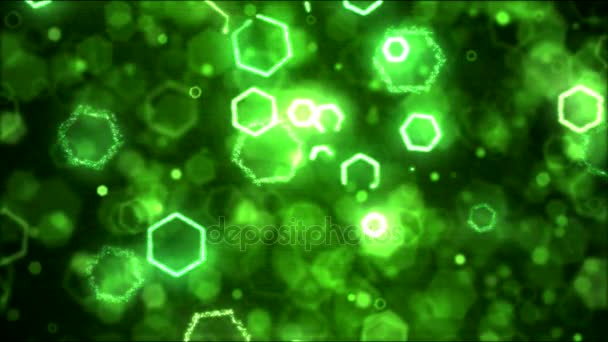Рисование шестиугольник фигуры движения фоновый анимации - петля зеленый — стоковое видео