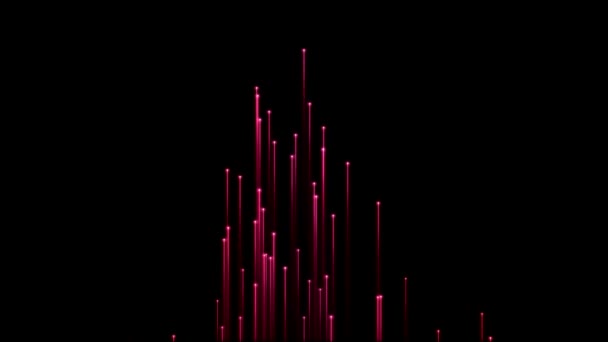 Animación de fondo de vigas de partículas en aumento - Rojo — Vídeos de Stock