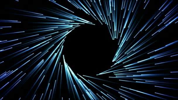 Círculo formando vigas de partículas Animación - Azul — Vídeos de Stock