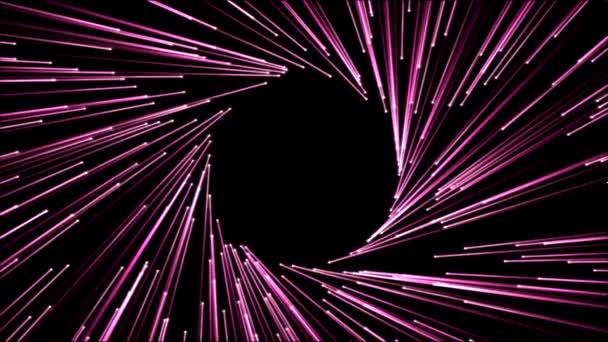 Circle Forming Particle Beams Animation - Pink — Stock Video