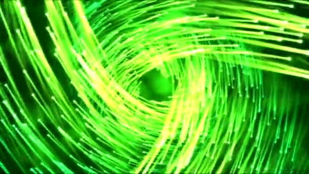 Reizen door middel van Vortex balken animatie - groene lus — Stockvideo