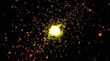 Parçacık küre animasyon döner soyut - turuncu döngü