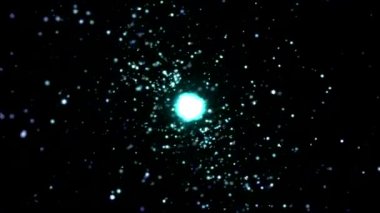 Dönen parçacık küre animasyon - döngü mavi soyut