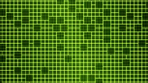 Animación de fondo de Wireframe de baldosas - Loop Green — Vídeo de stock