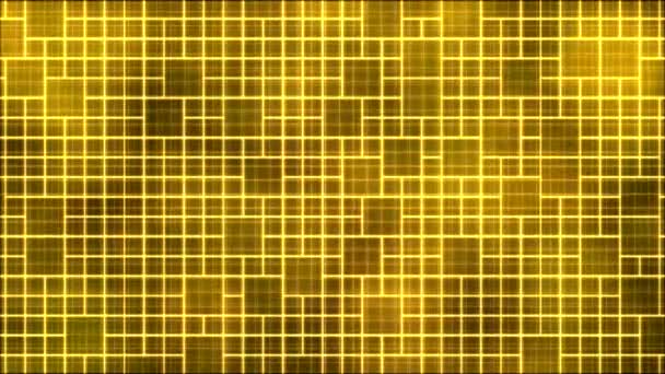 Tiled Wireframe Background Animation - Loop Yellow — Stock Video