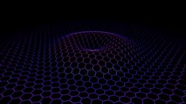 Altıgen tel kafes dalgalar - döngü Violet yayan kılavuz