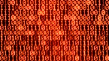 İkili kod ekran duvar animasyon - döngü kırmızı