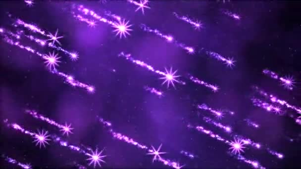 Animación de estrellas fugaces brillantes - Loop Violeta — Vídeo de stock