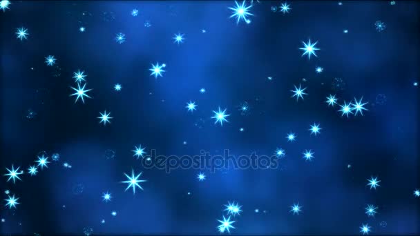 Colorful Sparkling Stars Animation Loop Blue — Stok Video