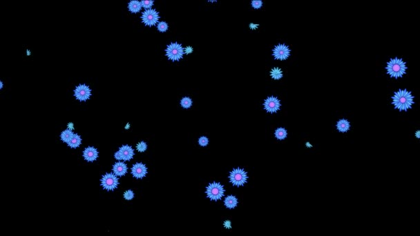 다채로운 피 고 멀리 날 려 꽃 애니메이션-바이올렛 블루 — 비디오