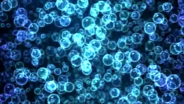 Färgglada stigande bubblor Animation - Loop Azure — Stockvideo