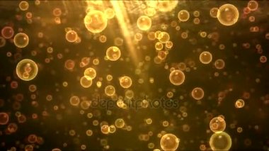 Sualtı seyahat animasyon Bubbles - döngü altın ile