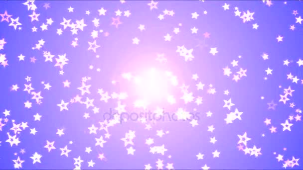 Renkli parlak yıldız arka plan animasyon - döngü Violet — Stok video