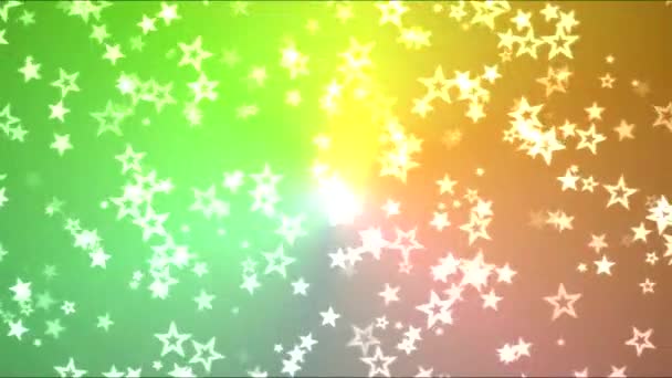 Красочный яркий звездный фон Анимация - Петля Рейнбоу — стоковое видео