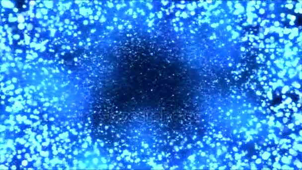 Travel through a Colorful Glowing Particle Tunnel - Loop Blue — Stock Video