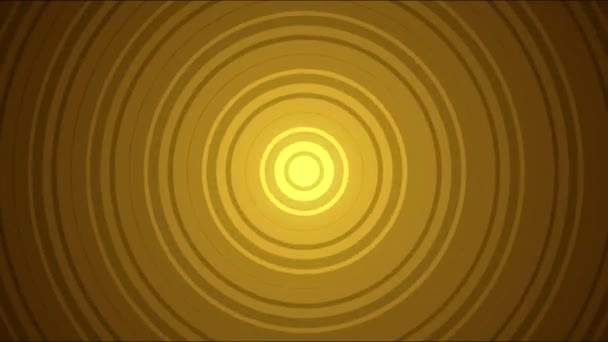 Abstrakt expanderande cirklar Animation - slinga Golden — Stockvideo