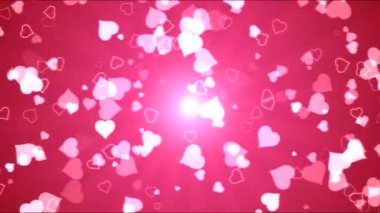 Parlak kalp şekilleri hareket arka plan animasyon - döngü pembe