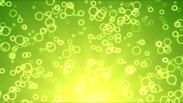 Ljusa cirklar Motion bakgrunden Animation - slinga grön — Stockvideo