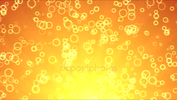 Cercles lumineux Animation de fond de mouvement - Boucle orange — Video