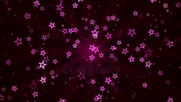Πολύχρωμο κινούμενα σχήματα αστέρων - βρόχος ροζ — Αρχείο Βίντεο