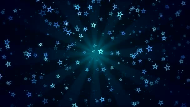 Színes animált Star formák - hurok kék