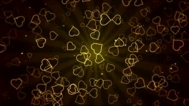 Renkli animasyonlu kalp şekilleri - döngü altın