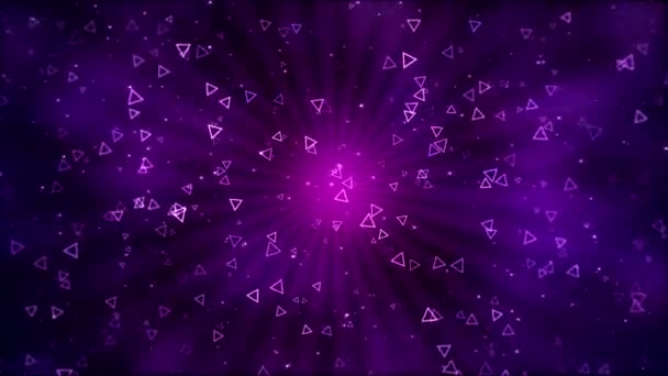 Kleurrijke geanimeerde driehoek vormen - lus paars — Stockvideo