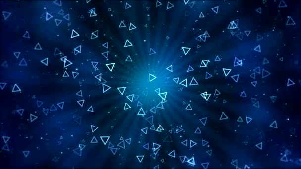 Барвисті анімовані трикутник фігури - петлі синій — стокове відео