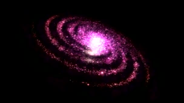 Анімація обертання галактики - петля рожевий червоний — стокове відео
