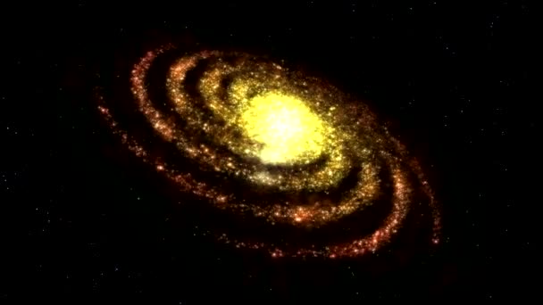 Rotující galaxie animace - smyčka žlutá oranžová — Stock video