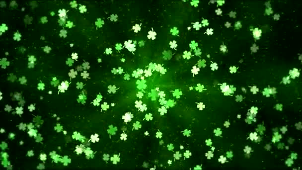 Colorful Animated Clover Shapes Loop Green (dalam bahasa Inggris). — Stok Video