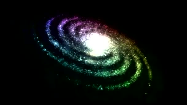 Roterande Galaxy Animation - Loop Rainbow — Stockvideo