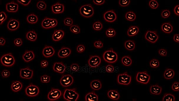 Coloridas formas de calabaza que caen - Loop Red — Vídeos de Stock