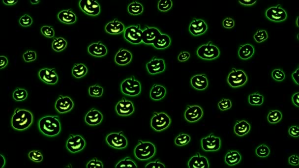 Formes de citrouille tombantes colorées - Boucle verte — Video