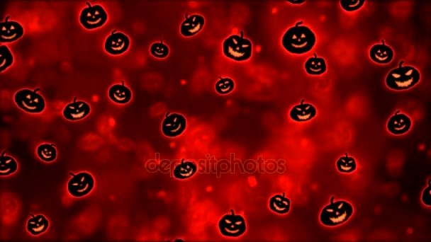 Animación colorida de formas de calabaza en caída - Loop Red — Vídeos de Stock