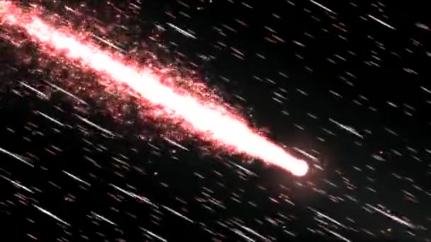 Красочные анимированные звезды быстрой стрельбы - Loop Red — стоковое видео
