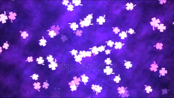 Colorful Animated Clover Shapes - Loop Purple — Stock Video