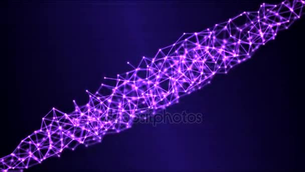 Rotating Mesh, Wireframe Grid Animation - Loop Purple — Stock Video