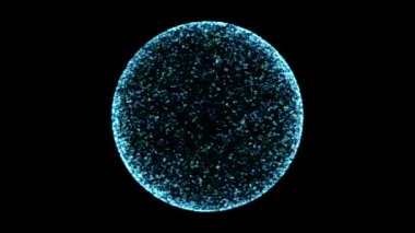 Kaotik bilimsel parçacık küre animasyon - döngü mavi