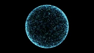 Kaotik bilimsel parçacık küre animasyon - döngü mavi