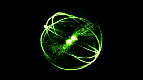 Animación de Esfera de Energía Científica - Loop Green — Vídeos de Stock
