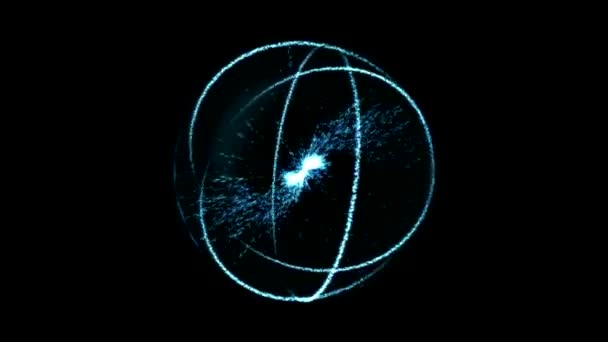 Naukowe energii sfery animacji - pętla niebieski — Wideo stockowe