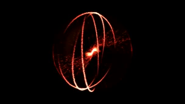 Animazione della sfera dell'energia scientifica - Loop Red — Video Stock