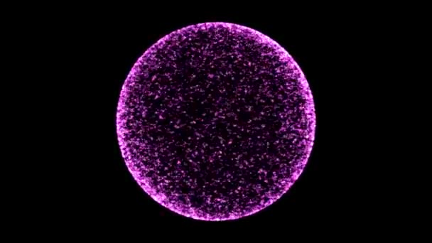 Chaotic Scientific Particle Sphere Animation - Loop Purple — Stock Video