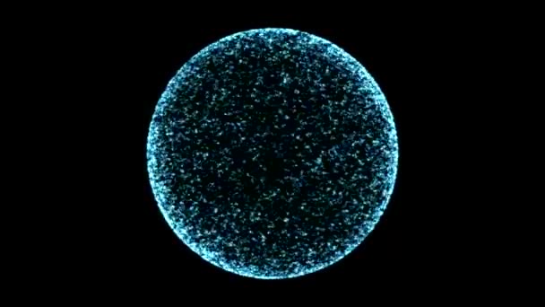 Chaotische Animation der wissenschaftlichen Teilchensphäre - Schleifenblau — Stockvideo