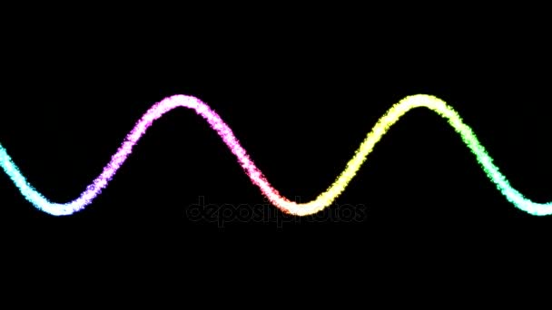 抽象的音频声波粒子动画-循环彩虹 — 图库视频影像