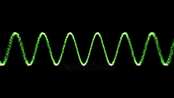 Αφηρημένη ήχου Sound Wave σωματιδίων Animation - βρόχος πράσινο — Αρχείο Βίντεο