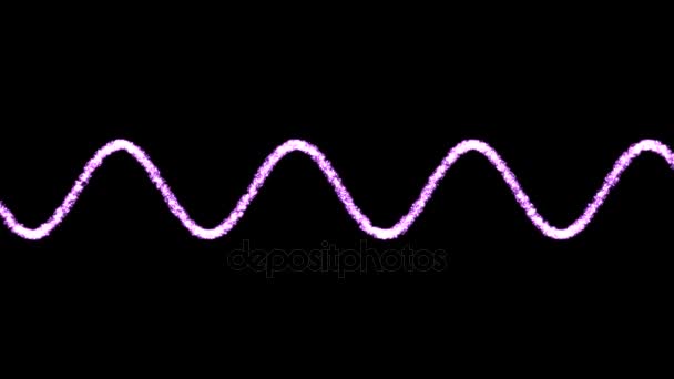 Animación de partículas de onda de sonido de audio abstracto - Loop Purple — Vídeos de Stock